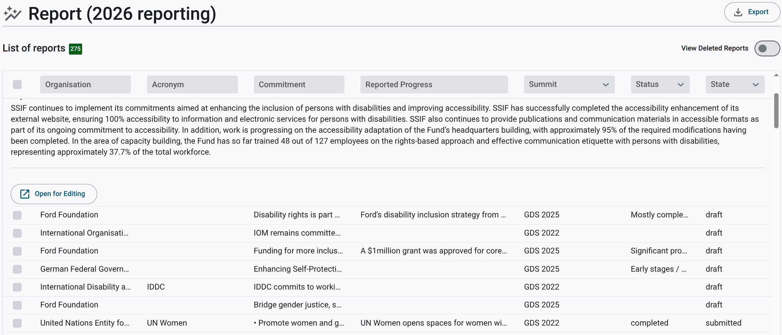 all reports screenshot