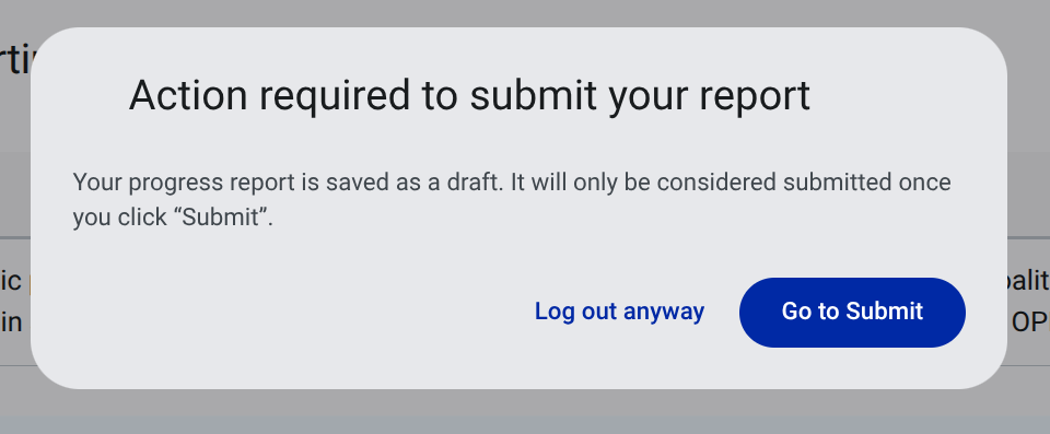 logout confirmation dialog