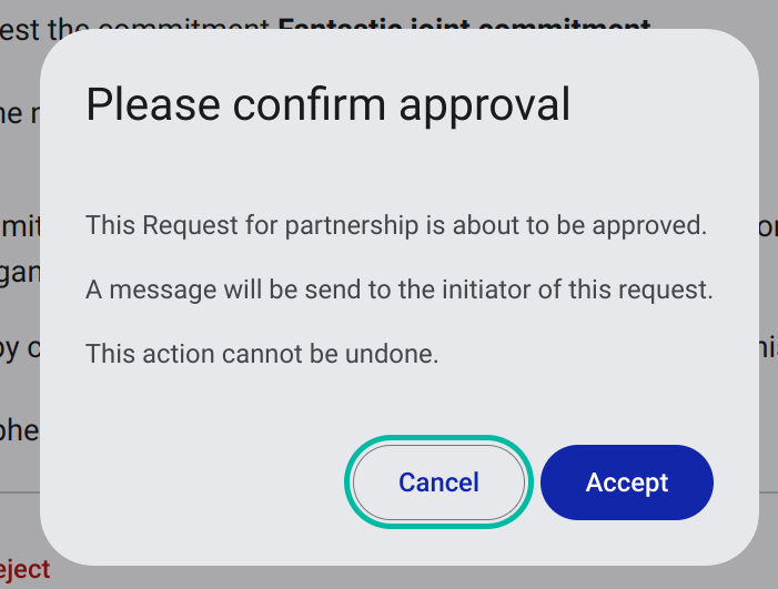 Owner Accept or reject the partnership