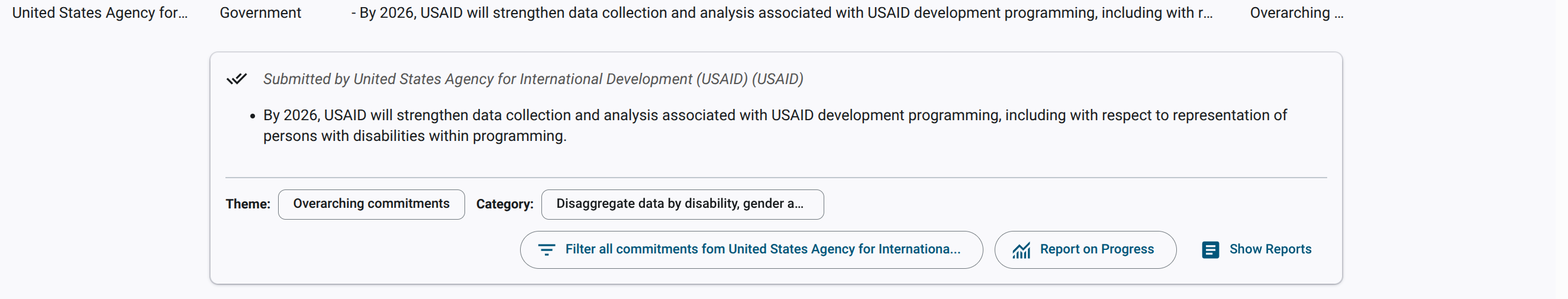 New button allowing to display reports made public