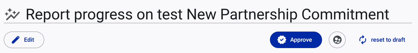 screenshot of approving a report