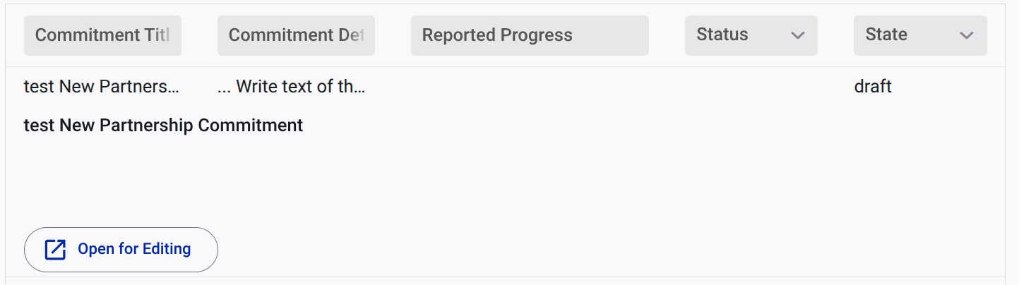 screenshot grid detail, allowing to edit reports
