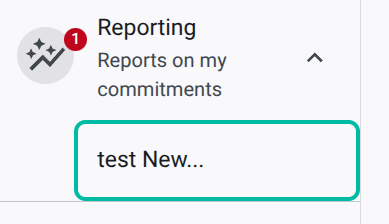 screenshot of report menu